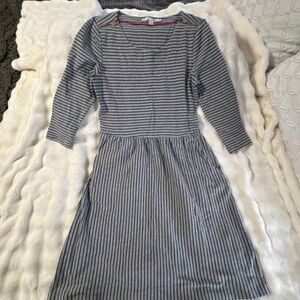 Boden Navy and Gray Striped Top